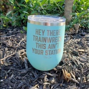 Hey there train wreck wine tumbler new